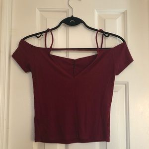 Off the shoulder Aerie red top